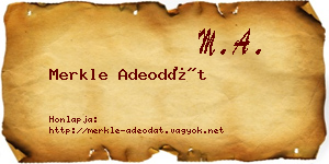 Merkle Adeodát névjegykártya